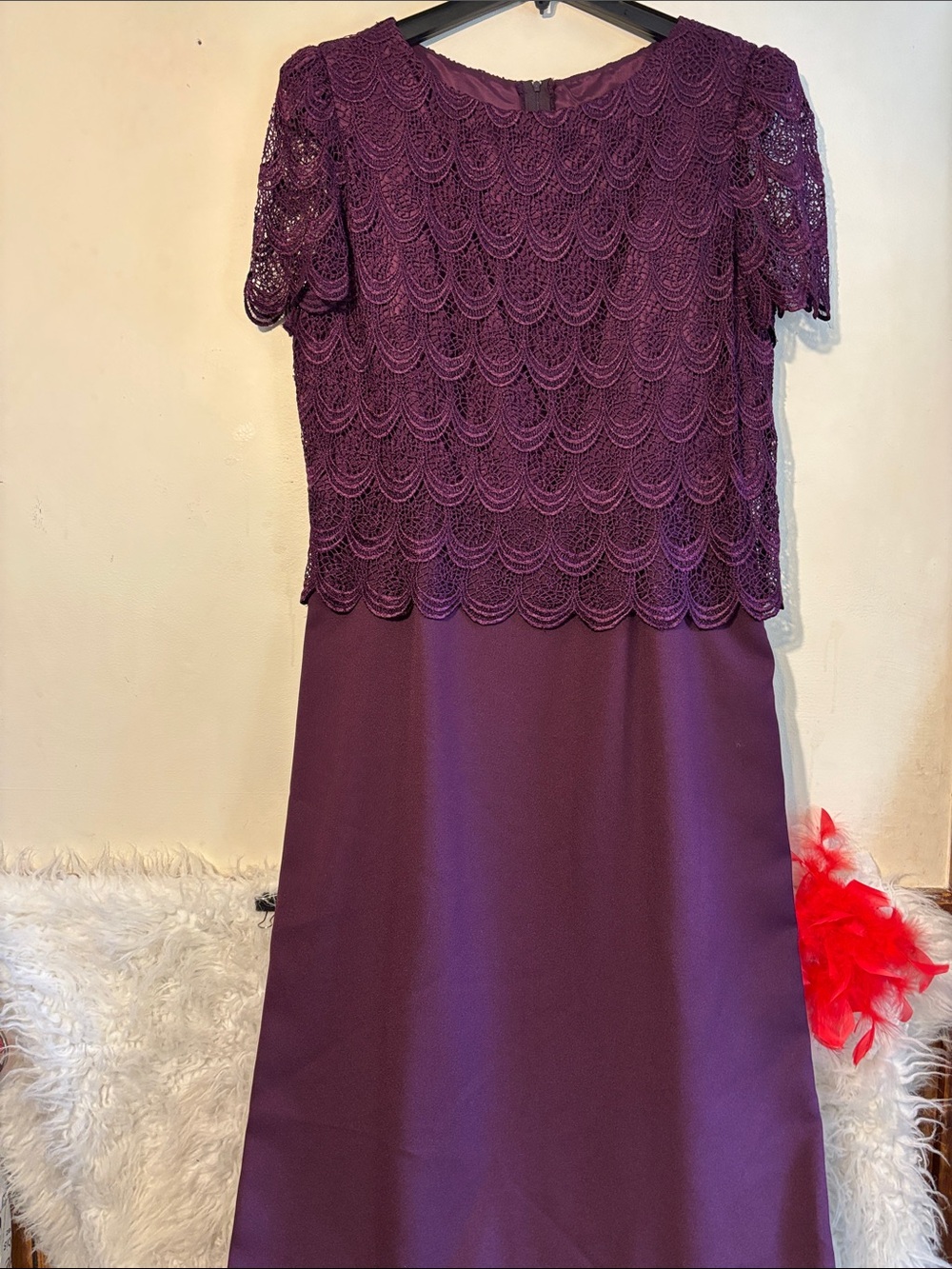 Plum Lace Overlay Maxi Dress - Women